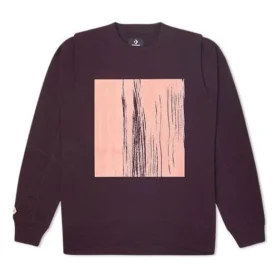 Sudadera de cuello redondo Converse Shapes Bubble unisex, tallas asiáticas, «Black Currant»