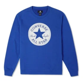 Sudadera de cuello redondo de felpa francesa con parche Go-To Chuck Taylor Tallas asiáticas «Azul»
