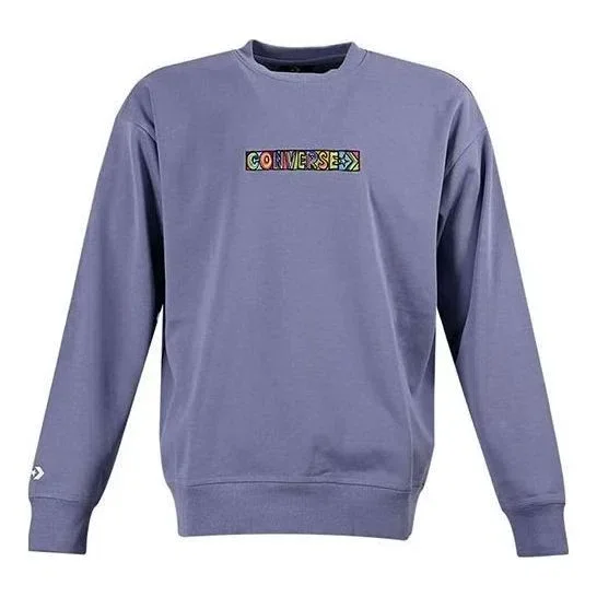 Sudadera de felpa con logotipo bordado, tallas asiáticas, «Morado»