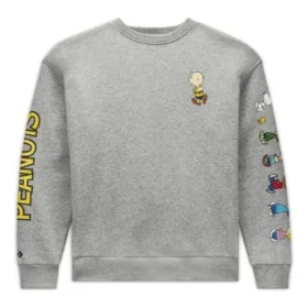 Sudadera de felpa Converse x Peanuts Tallas asiáticas «Gris vintage jaspeado»