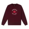Sudadera de felpa de cuello redondo con parche Go-To Chuck Taylor All Star, ajuste estándar, tallas asiáticas, «Burgundy»