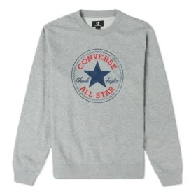 Sudadera de felpa Go-To Chuck Taylor All Star Patch de corte estándar, tallas asiáticas, «Gris»