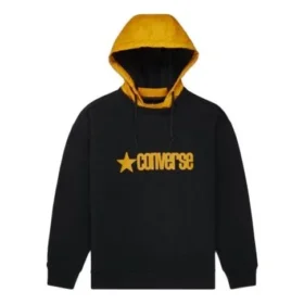 Sudadera deportiva con capucha y letras de logotipo para hombre, color negro