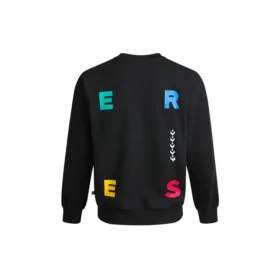Sudadera deportiva de cuello redondo con letras en contraste Tallas asiáticas «Negro»