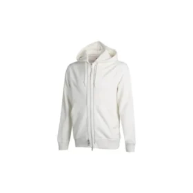Sudaderas con capucha deportivas y casuales con cremallera completa Unisex Blanco