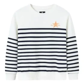 Suéter Casual Stripe Crew Tallas asiáticas «Blanco Negro»