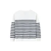 Suéter Casual Stripe Crew Tallas asiáticas «Blanco Negro»