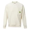 Suéter de cuello redondo y manga larga para hombre, color blanco