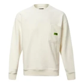 Suéter de cuello redondo y manga larga para hombre, color blanco