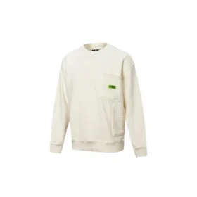 Suéter de cuello redondo y manga larga para hombre, color blanco