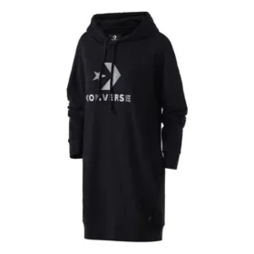 Vestido de felpa francesa con chevrones y estrellas, tallas asiáticas, «Negro»
