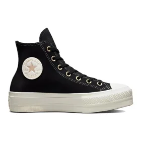 Zapatillas Chuck Taylor All Star de caña alta con plataforma y tachuelas de gamuza «Negro»