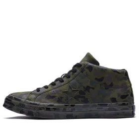 Zapatillas de skate unisex One Star Retro Mid Tops verde camuflaje