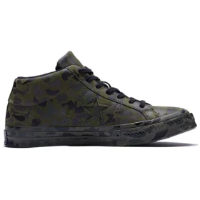Zapatillas de skate unisex One Star Retro Mid Tops verde camuflaje
